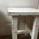Stools, patinated wooden bedside tables