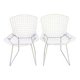 Pair of white lacquered Bertoia chairs