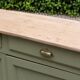 Renovated old Parisian buffet – Clay Green Envie & wooden top – 99 cm