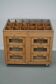 Vintage Dutch Pine Haberdashery Shop Cabinet with Glass Fronts