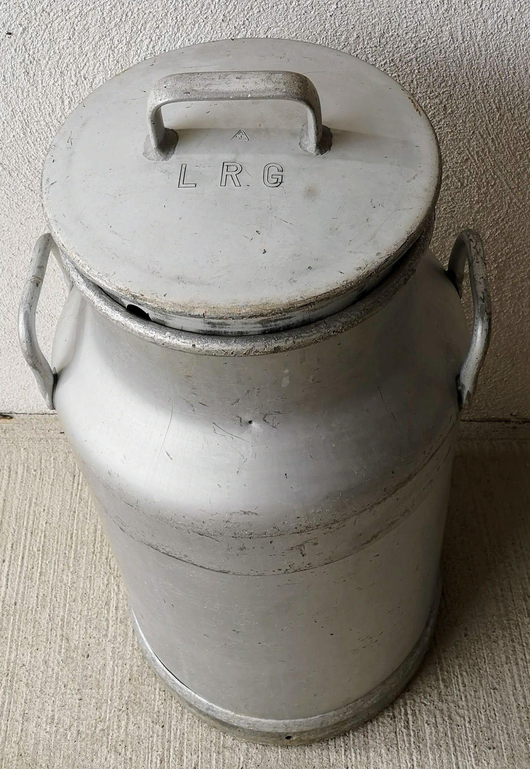 Authentic milk can signed LRG