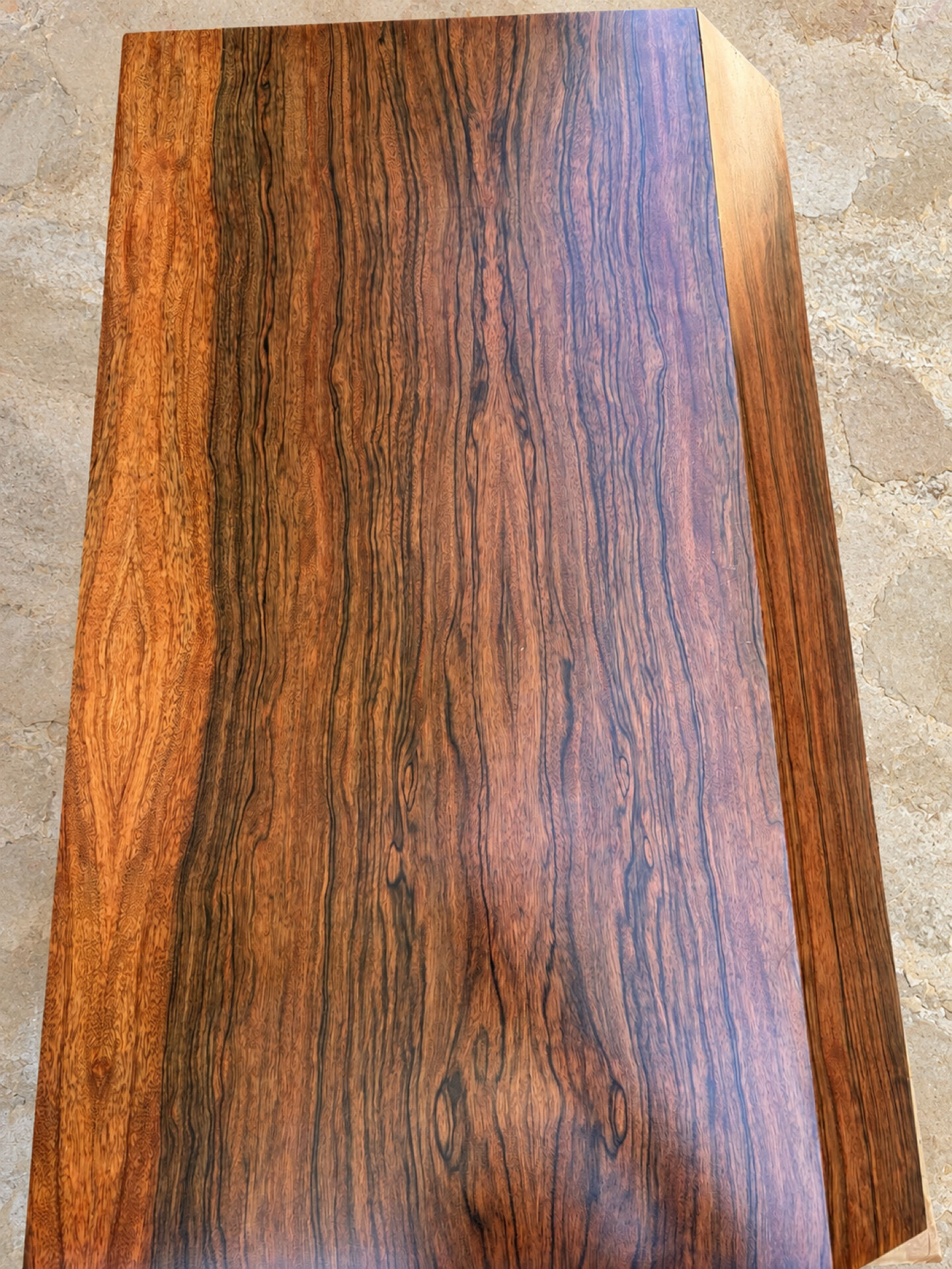 Vintage rosewood and brushed aluminium chest of drawers
