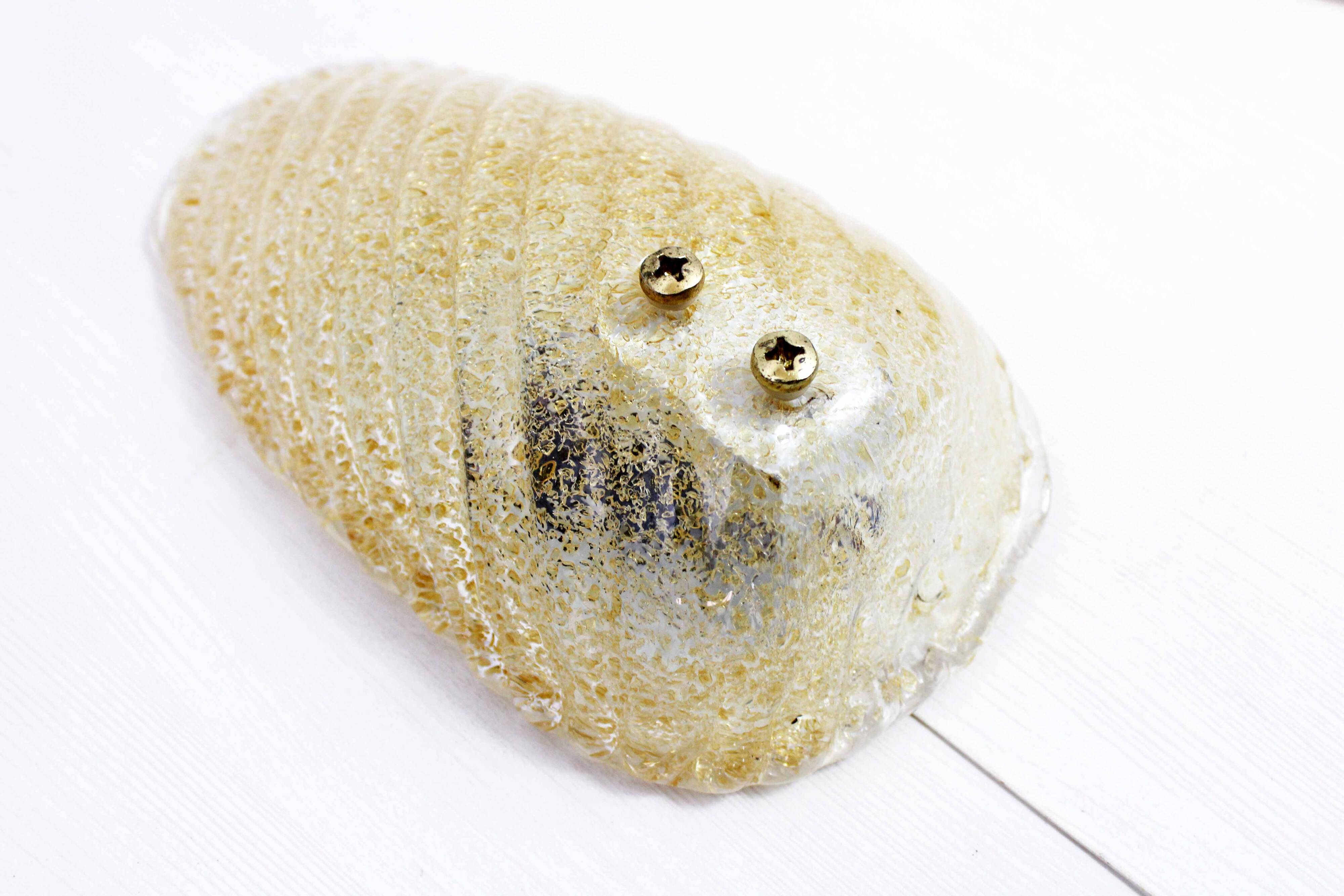 Pair of gilded glass wall lights 1970