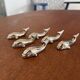 set of 6 vintage stainless steel whale knife rests - whale shape
