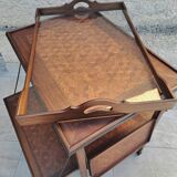 Louis XVI style tea table in cube marquetry