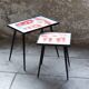 2 nesting varnished ceramic coffee tables - the brothers jean & robert cloutier 1950