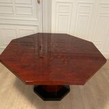 Red lacquered dining table and gold dust, 1970s