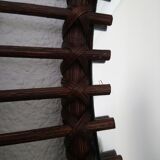 Dark rattan Sun mirror 64X52cm years 70