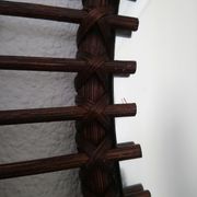 Dark rattan Sun mirror 64X52cm years 70
