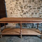 French 19th-century oak draper's table – Antique kitchen island console