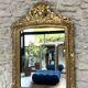 Antique mirror 89/60.5cm 19th century Regency style gilded with gold leaf, mercury glass.