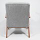 Vintage armchair Compas, 1960s, restored, grey fabric, teak