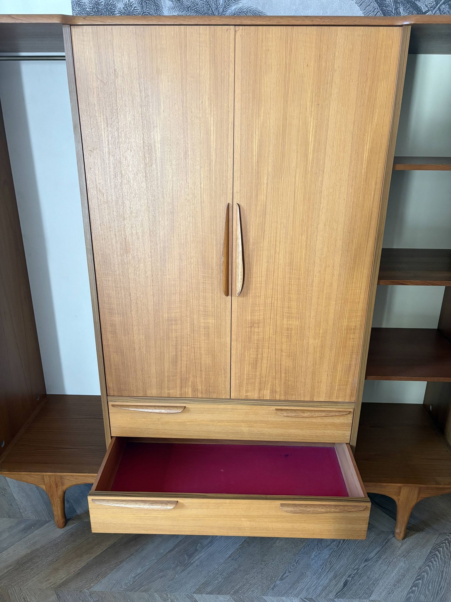 Vintage teak Scandinavian wardrobe