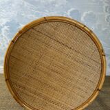 Bamboo and wicker table in the style of Dal Vera / Franco Albini, Italy, 1960s.