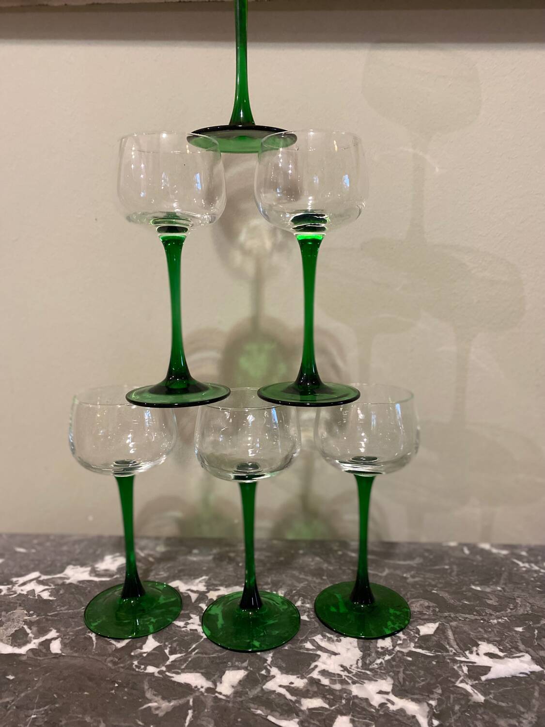 Green stemmed glass