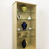 Studio Smania Tall 1980s Birds Eye Maple Burl Display Cabinet Memphis Milano Style Vintage