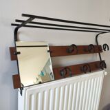 vintage teak coat rack with 6 hooks