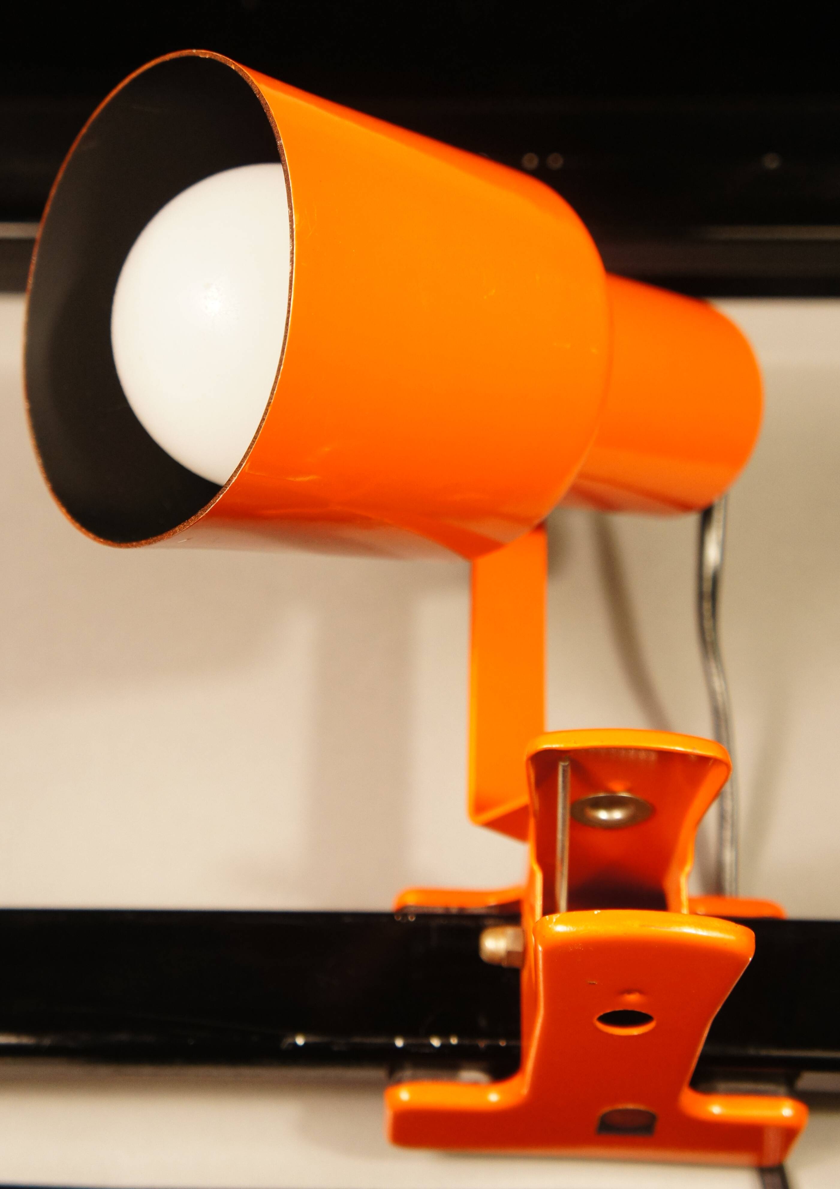 Philips orange 1970 adjustable clamp spot