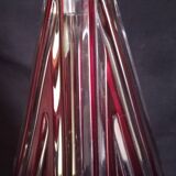 Art Deco carafe in red cut glass, in the style of Karl Palda