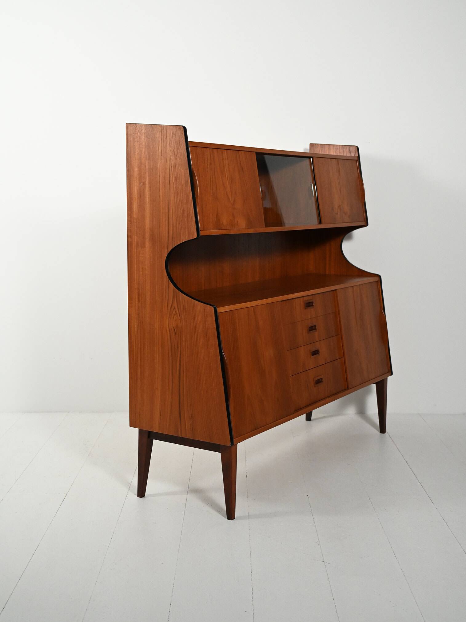 1950s teak sideboard with display cabinet