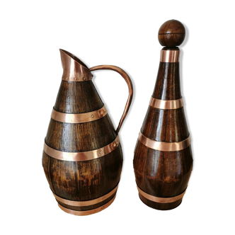 Bottle and pitcher wood copper