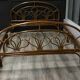 Vintage wicker rattan headboard bed frame