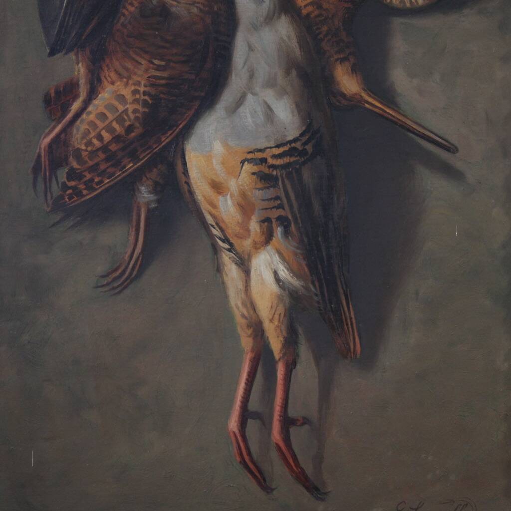 Peinture italienne du XXe siècle, nature morte avec gibier.