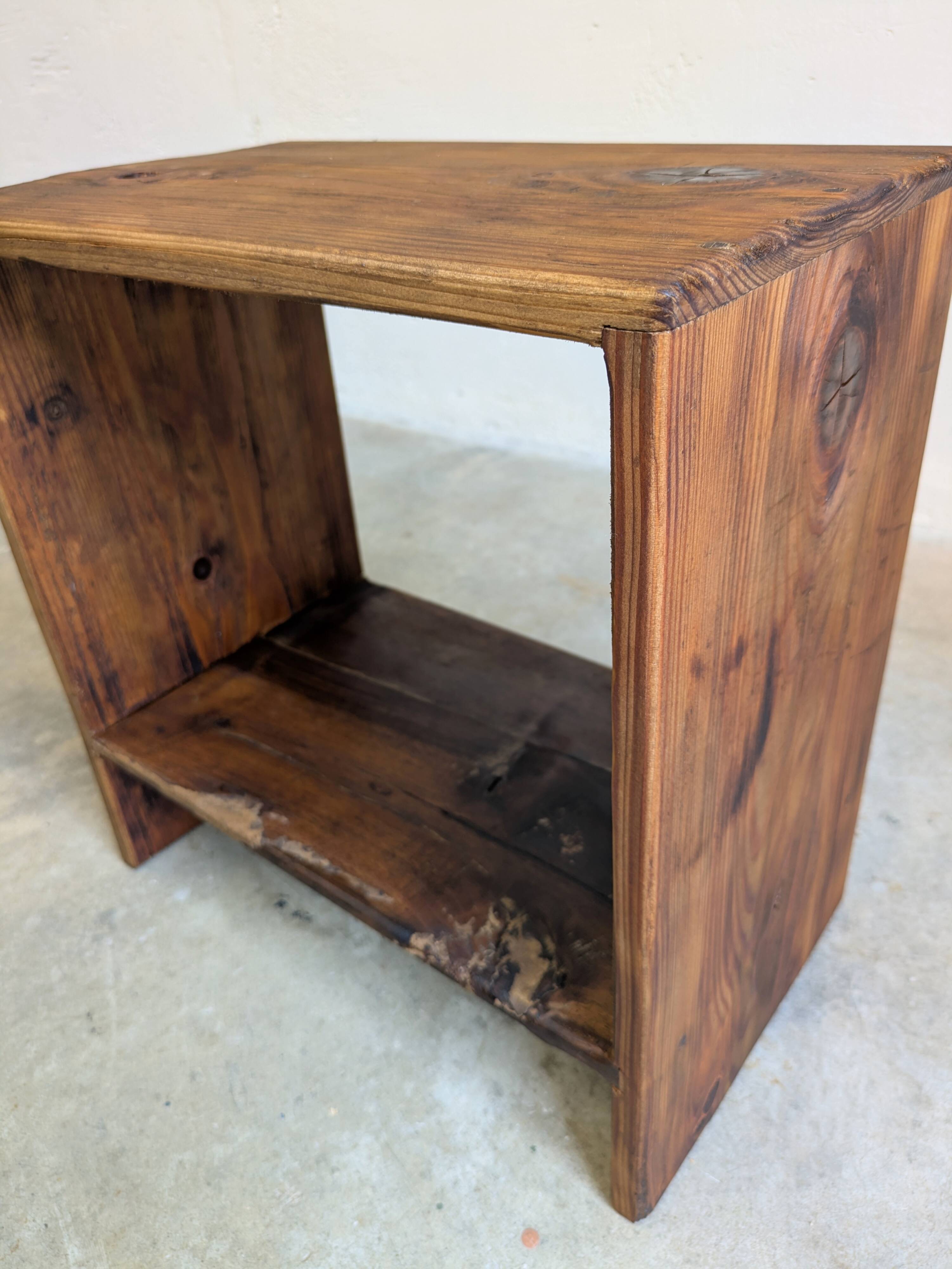 Bench / bedside table / stool vintage workshop style patina