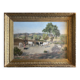 HSP painting "Orientalist Pastoral" signed Eugénie Clarac (1886/1960) Algiers