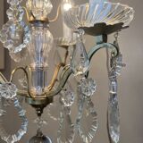 Small chandelier in bronze and crystal