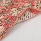 3x10 Red & Cream Hallway Persian Runner Rug, 80x301Cm