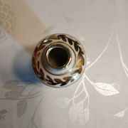 Soliflore vase in Limoges porcelain painted in gold by hand and signed