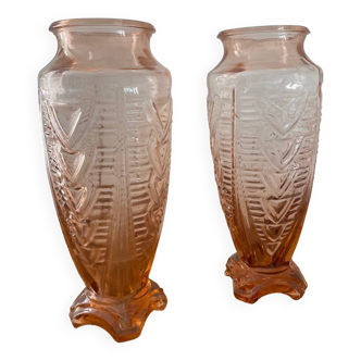 Paire de vase Art Déco en verre