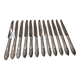 12 silver-plated metal table knives yrras style louis xvi