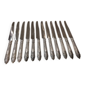 12 couteaux de table metal argente lame yrras style louis xvi