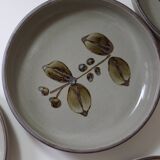 6 small vintage Arnon stoneware flower deep plates