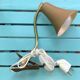 Vintage beige metal clip lamp working condition original electrification