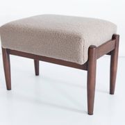 Set of two vintage camel bouclé stools, Edmund Homa, 1960s.
