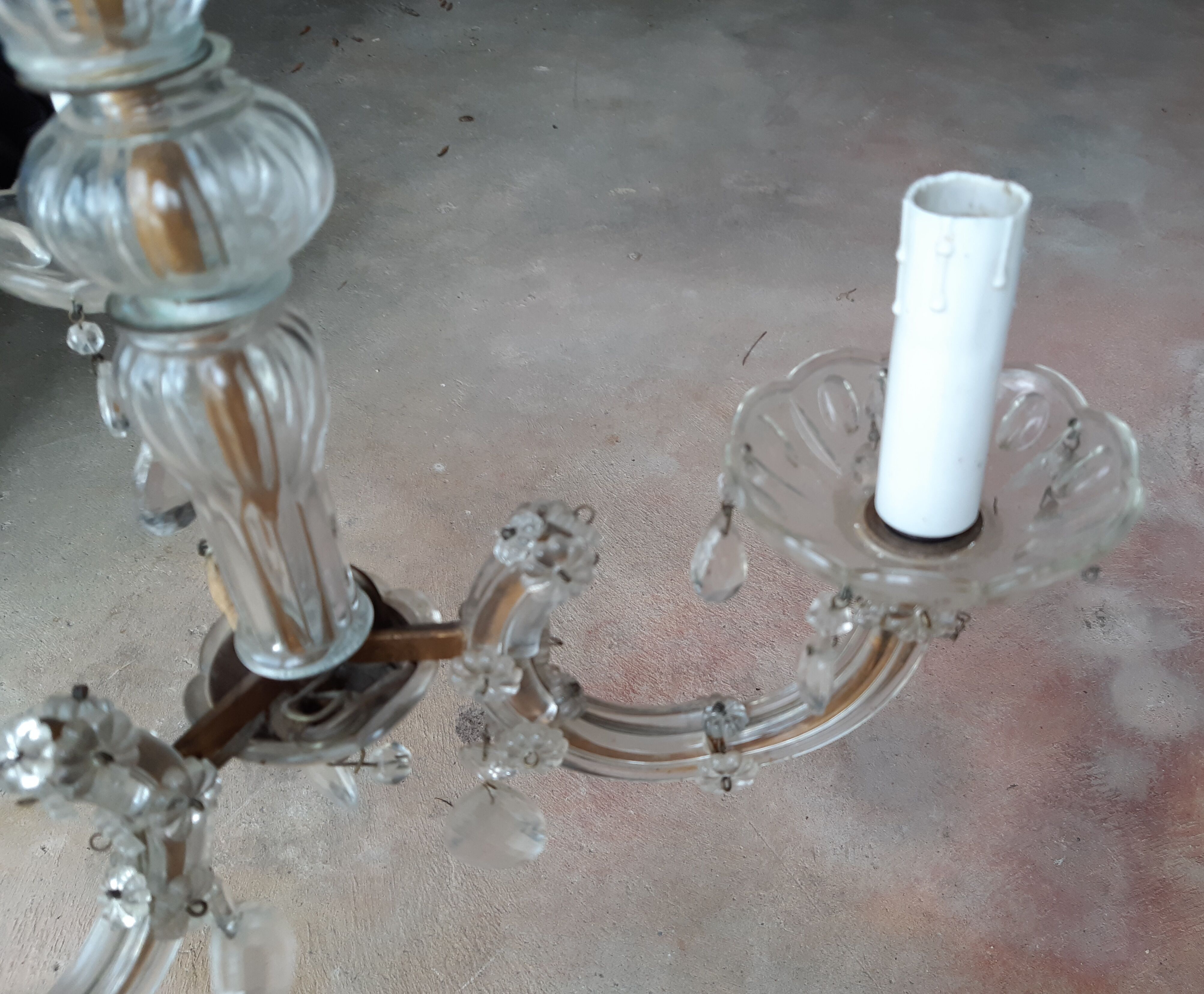 Glass tassel chandelier, 3 burners, 50