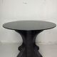Pencil reed rattan bamboo dining or side table base with smoked glass top, 1970s