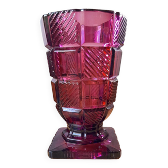 Art Deco pressed glass vase