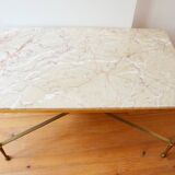 Marble and brass coffee table 60s