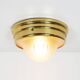 Single vintage brass ceiling light with glass globe