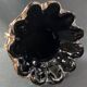 Vase signed in Murano Venice crystal with gold inclusion on a black background