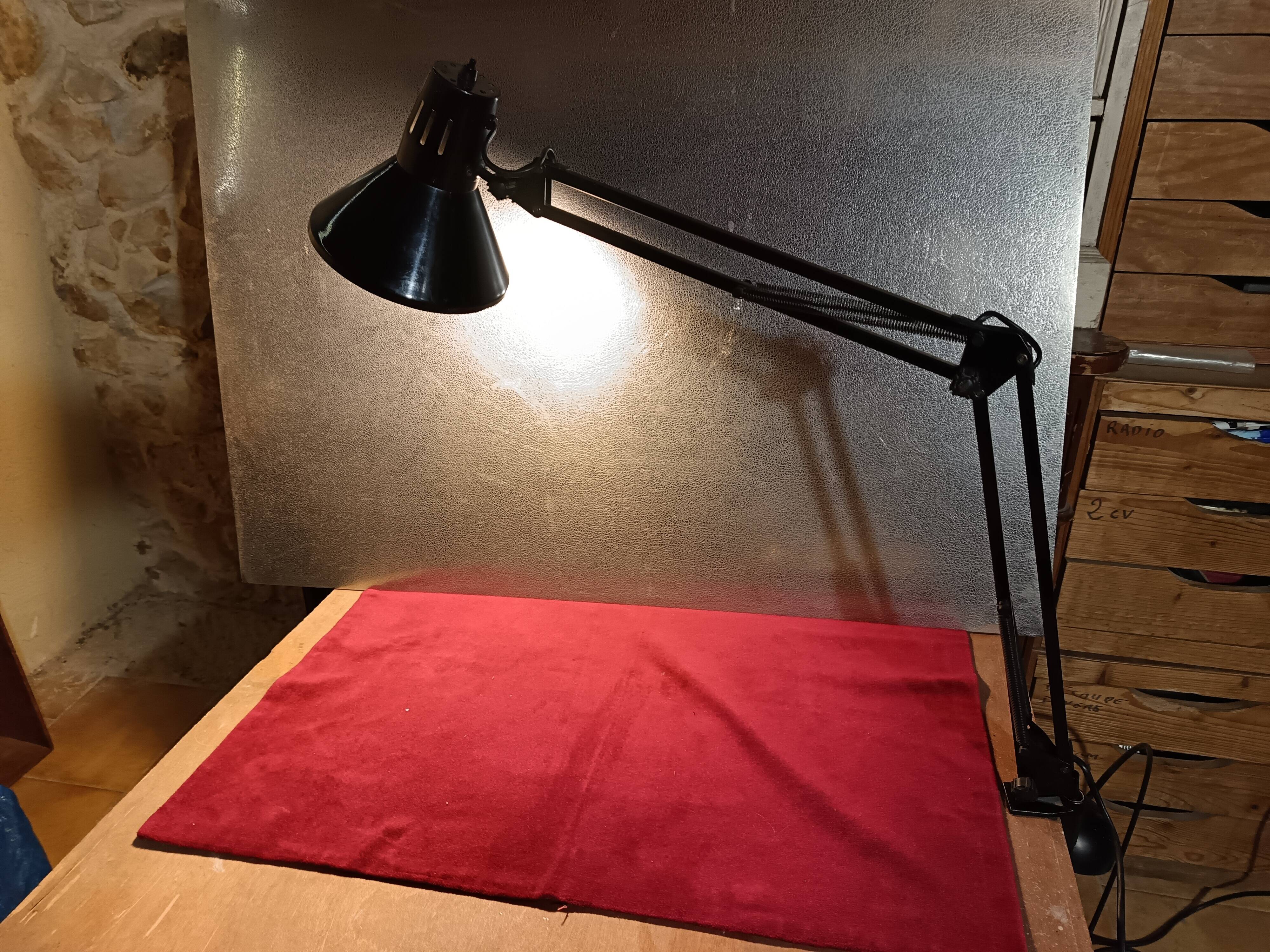 Black architect's lamp.