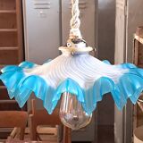 Blue draped suspension