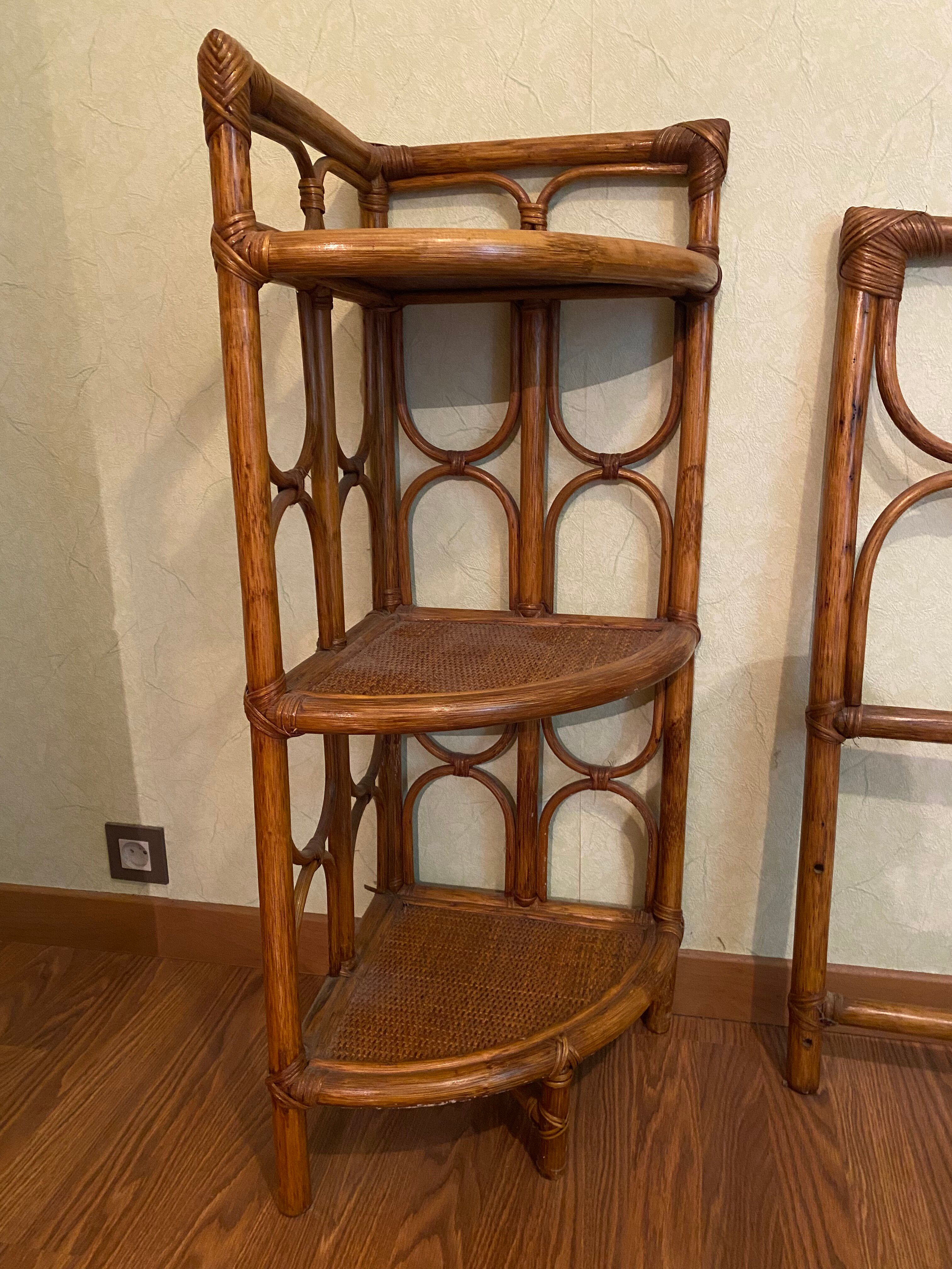 Bamboo and rattan shelf