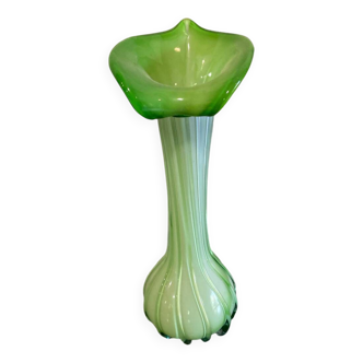 Murano green arum vase
