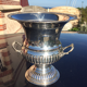 Refresher, silver metal champagne bucket, Medici vase shape