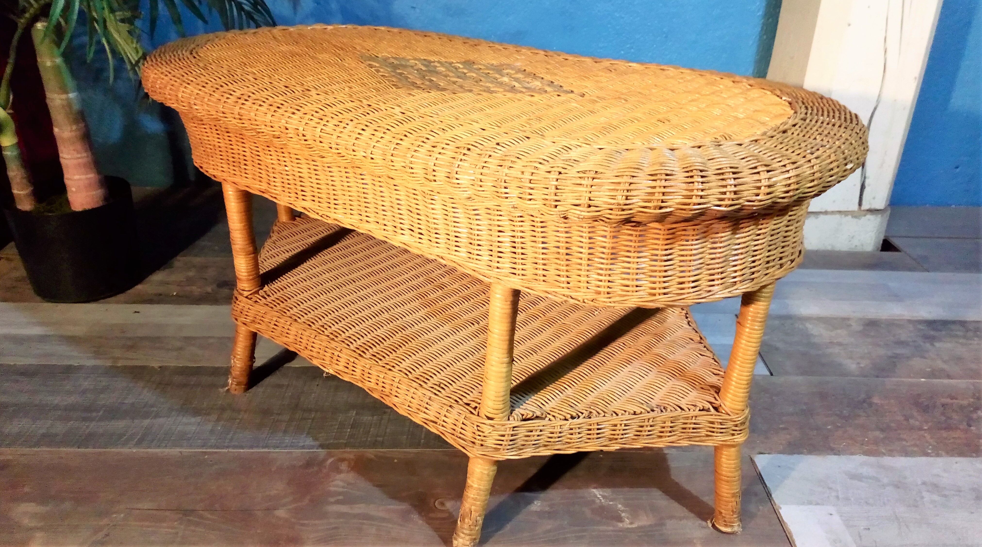 Rattan coffee table 1960s